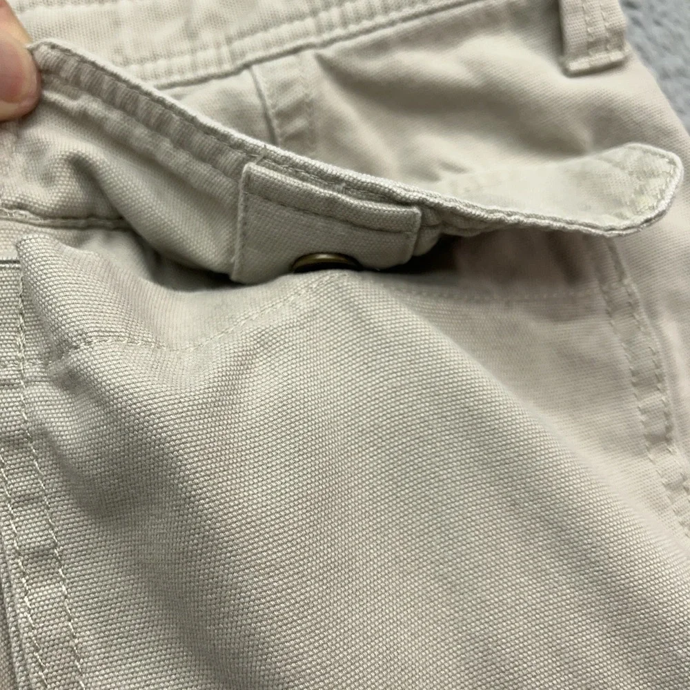 Eddie Bauer Cargo Pants Mens 33x29 Beige Vintage Y2K Skater Baggy Wide Leg